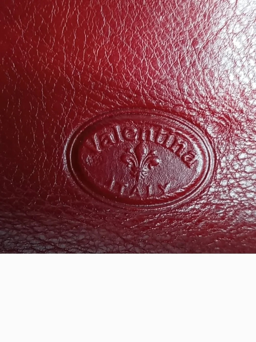 Valentine Paris Embossed Leather Bag in Rich Wine Red